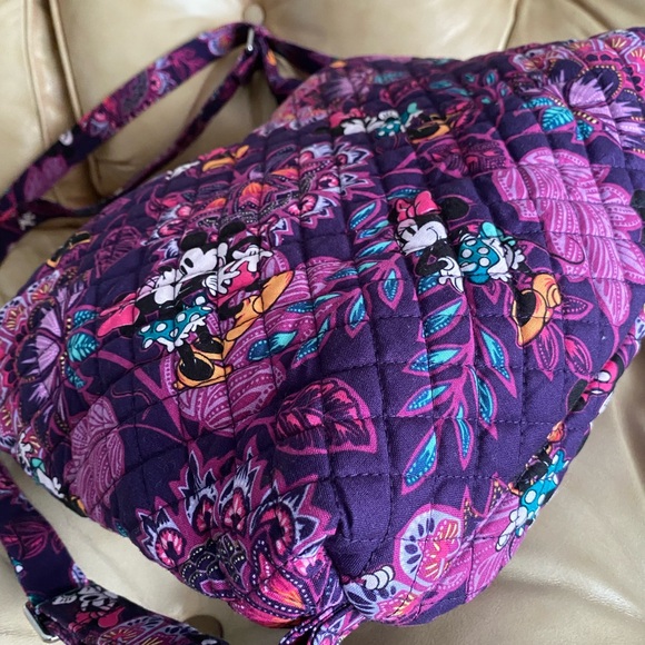 Disney x Vera Bradley Backpack/Shoulder Bag Mickey Mouse Paisley Floral Purple - Picture 11 of 15